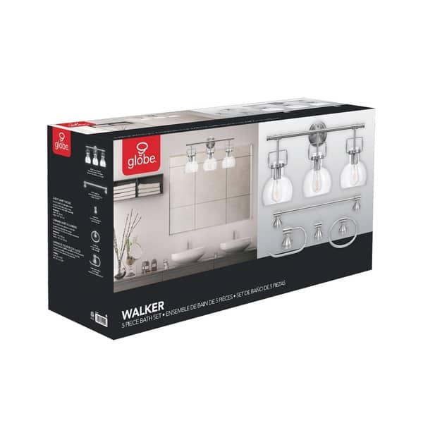 Walker 5-Piece Brushed Nickel All-In-One Bathroom Set Walker 5-Piece Brushed Nickel All-In-One Bathroom Set