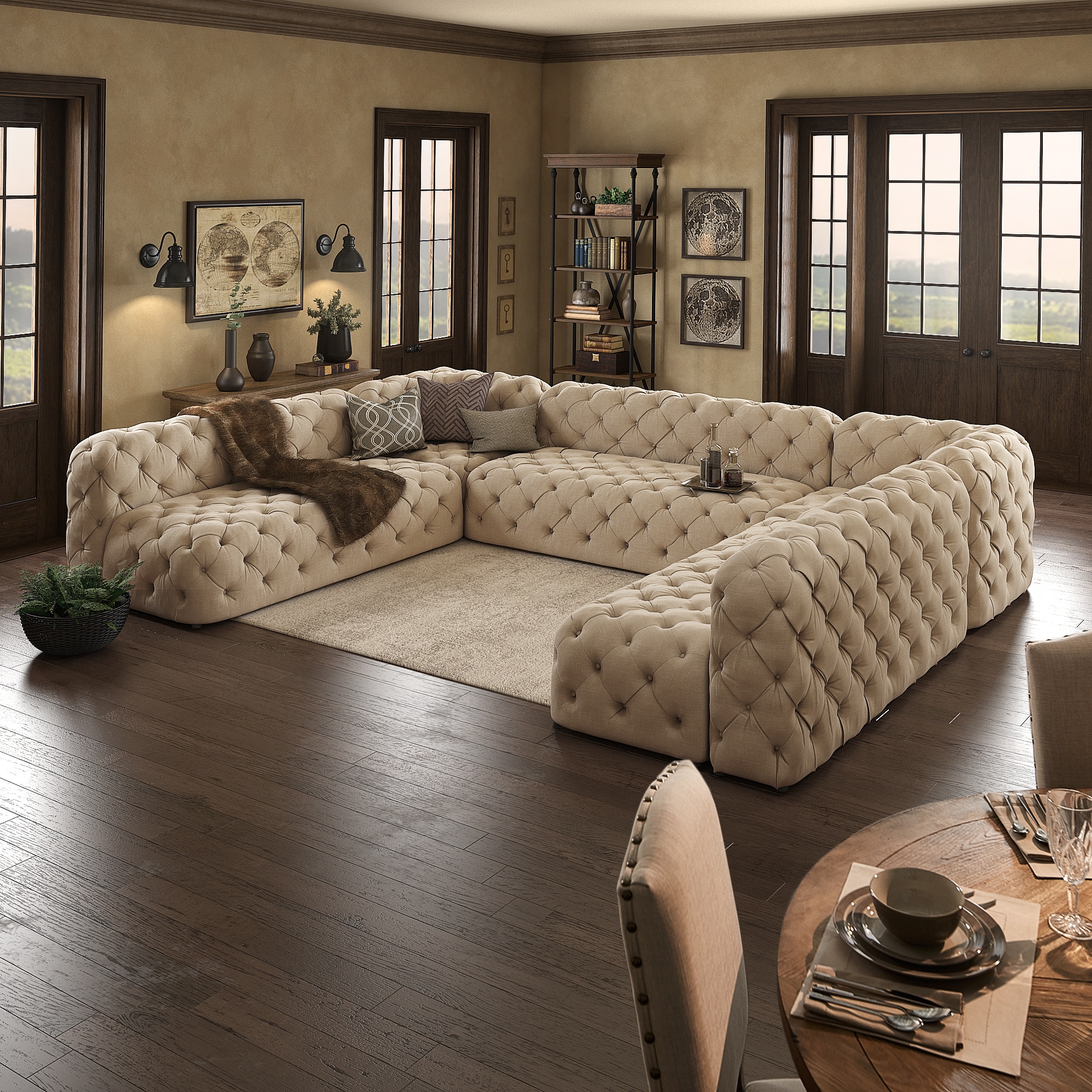 Featured image of post Beige Tufted Sectional / Sectionals can accommodate a lot of guests and some even have modular designs which let you reorganize the.