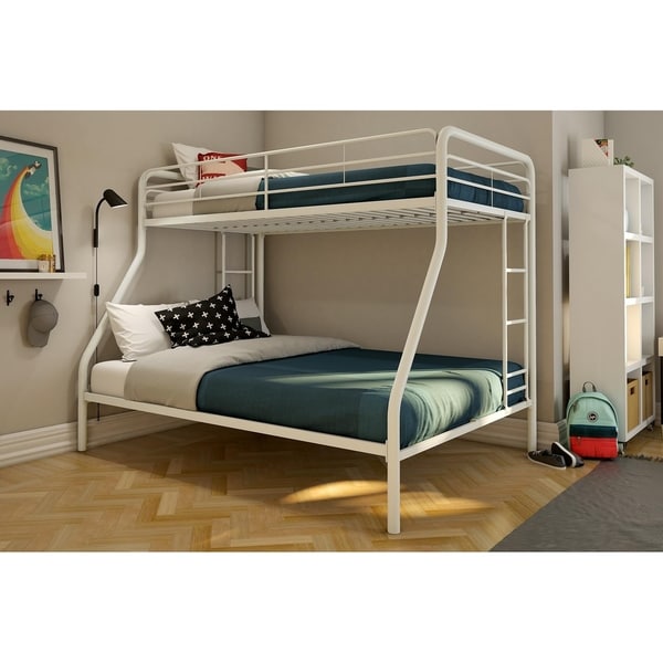 twin full bunk bed with mattresses