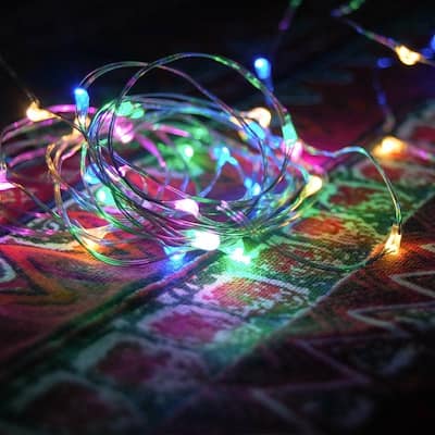 Fuji Labs Remote Controlled 100 Mini LED 10-Meter Multi-Color Multi-Mode Battery Powered String Light - 4 oz