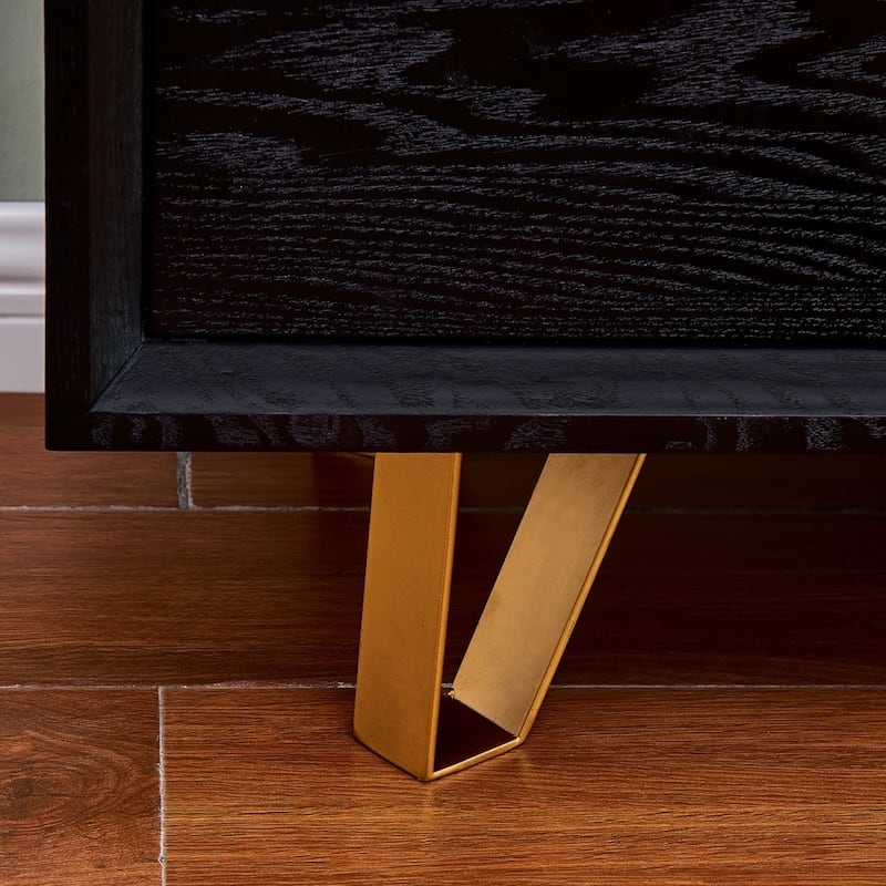 SEI Furniture Remi Black Modern Media TV Stand for TV's up to 68"