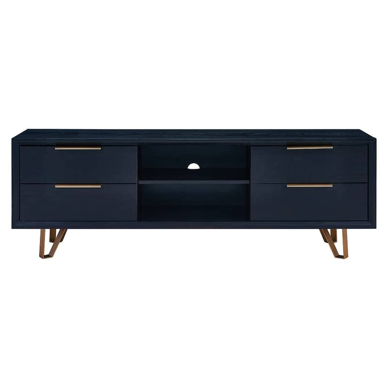 SEI Furniture Remi Black Modern Media TV Stand for TV's up to 68"