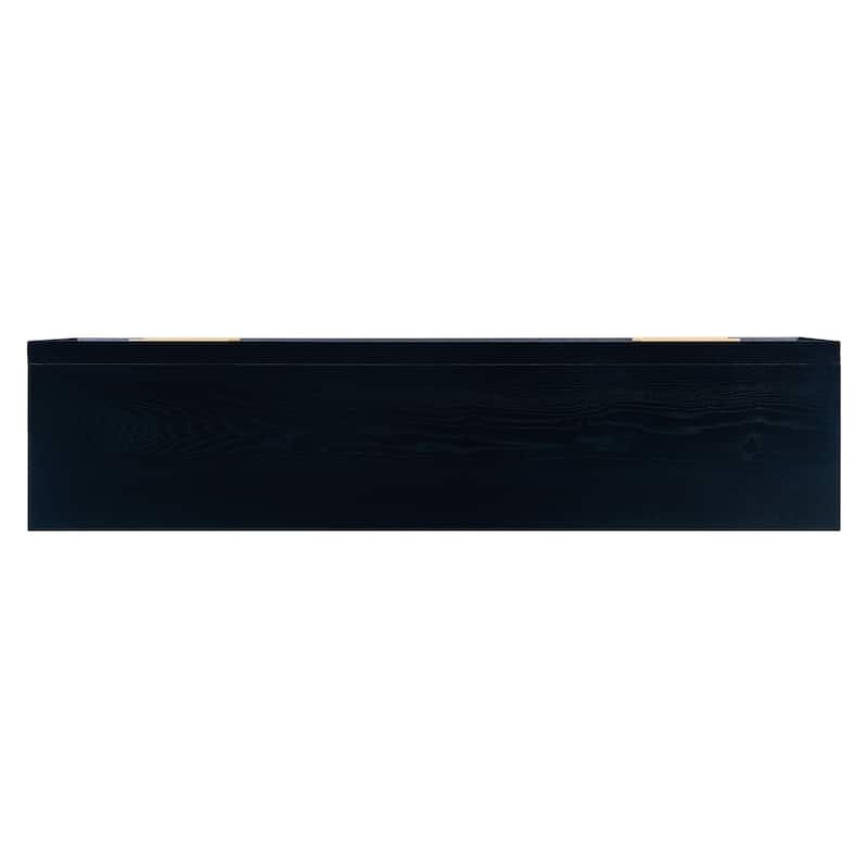 SEI Furniture Remi Black Modern Media TV Stand for TV's up to 68"