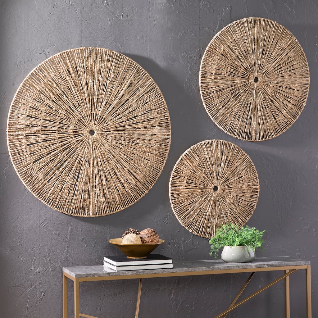 The Curated Nomad Terraza Woven Seagrass Wall Decor (Set of 3)