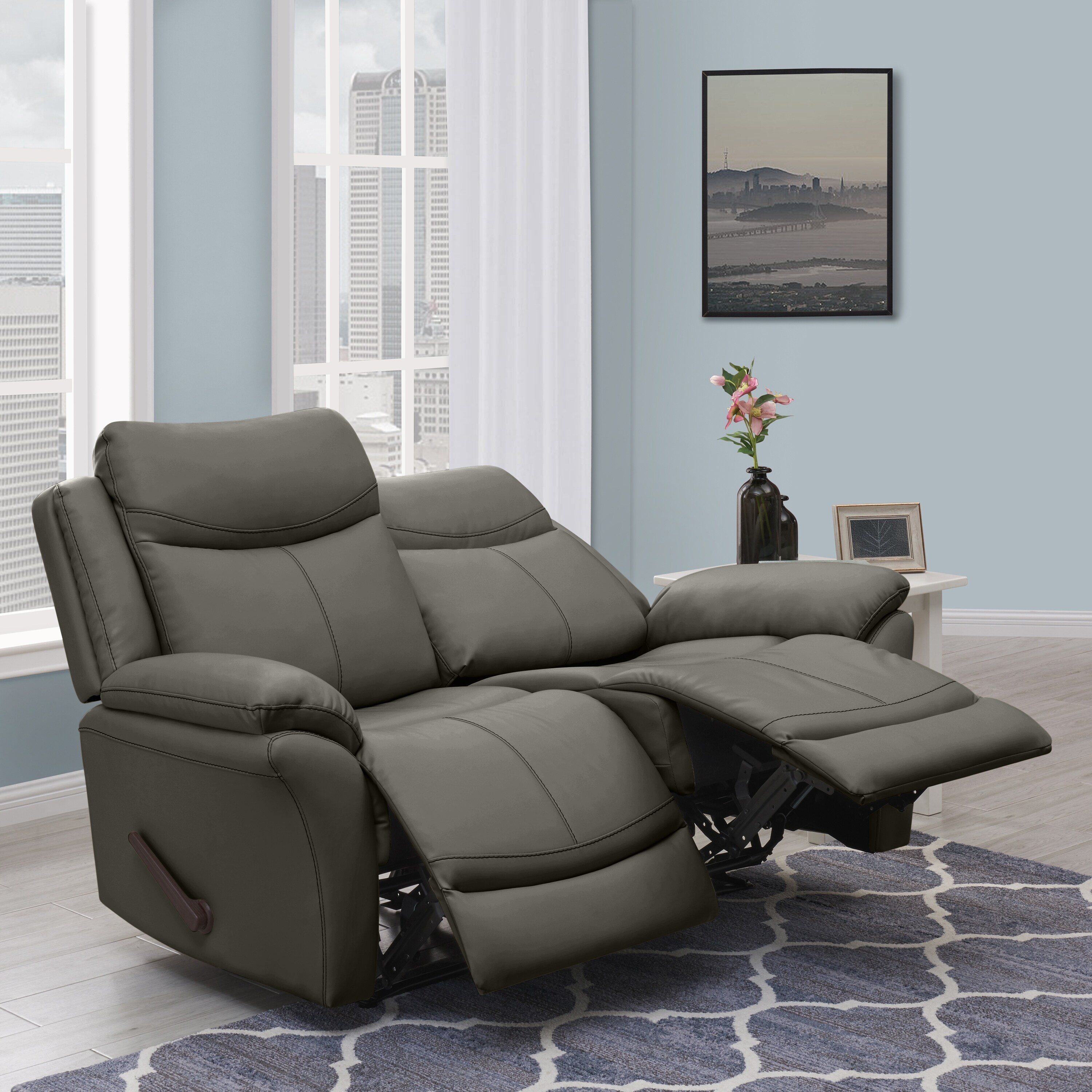 Copper Grove Peqin 2seat Faux Leather Recliner Loveseat eBay