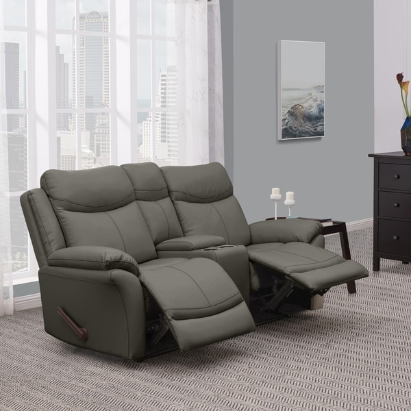 Copper Grove Peqin 2 seat Faux Leather Recliner Loveseat with Power Storage Console Bed Bath Beyond 25585200