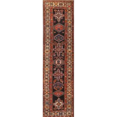 Pre-1900 Antique Palace Sized Handmade Wool Persian Rug - 13'6" x 3'7" runner
