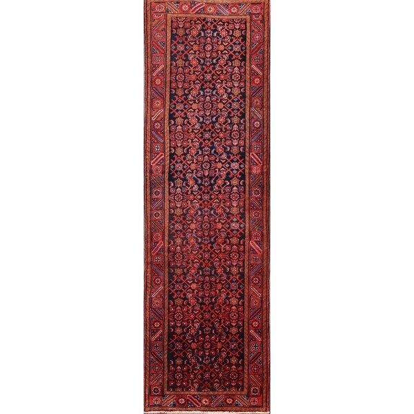 Traditional Hamedan Persia Rug for Hallway - 13'3" x 3'9" runner