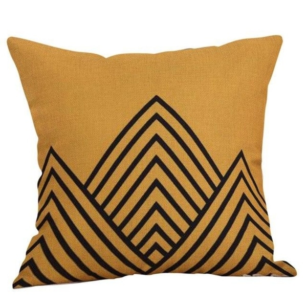 Yellow Geometric Fall Autumn Cushion Cover 21301686-422