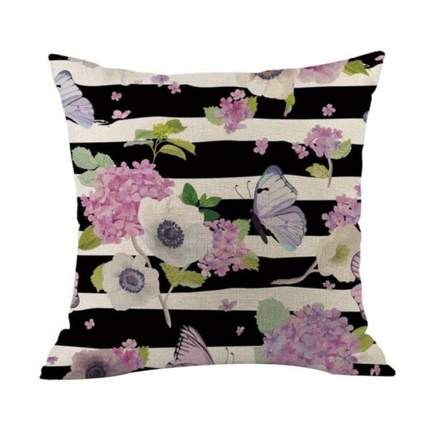 Flower Printed Linen Cotton Pillow Case 21303031-635