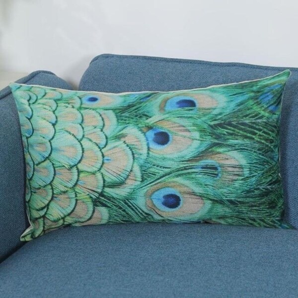 Vintage Retro Peacock feather Pillow Case 21302565-572