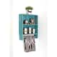 Reclaimed Wood Double Towel Rack Bathroom Wall Shelf - turquoise