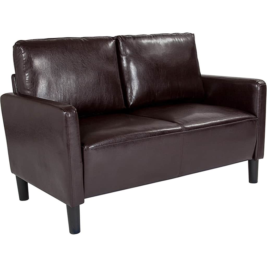 Springfield Modern Brown Leather Loveseat