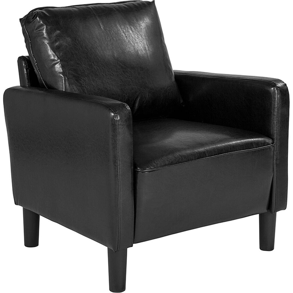 Springfield Modern Black Leather Guest Chair
