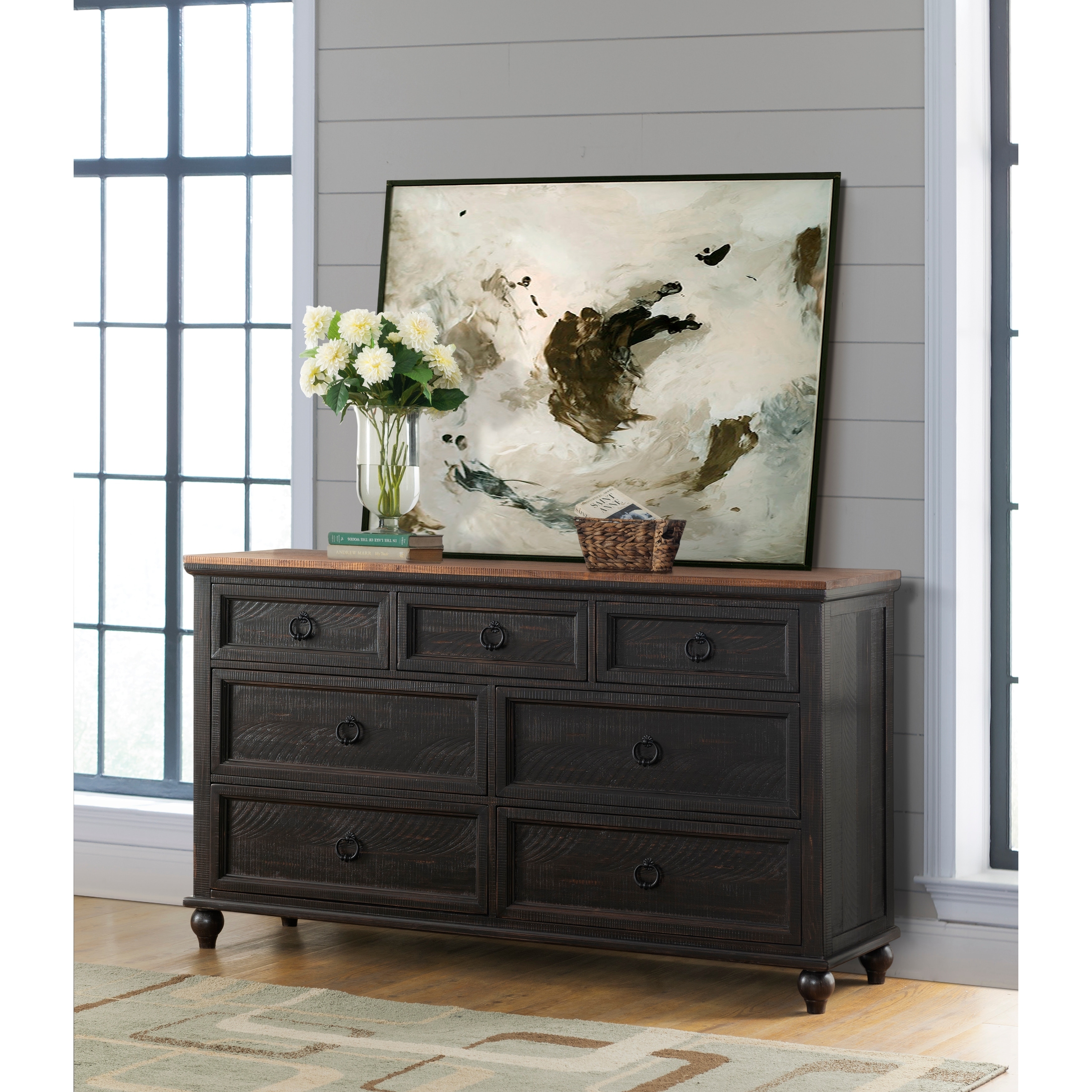 Shop Martin Svensson Home Pine Creek 7 Drawer Dresser Black And