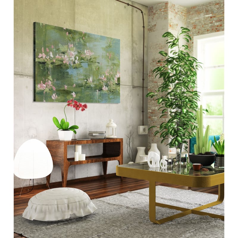 Celadon Waterlilies I -Premium Gallery Wrapped Canvas