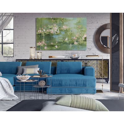 Celadon Waterlilies I -Premium Gallery Wrapped Canvas