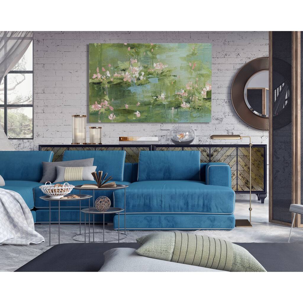 Celadon Waterlilies I -Premium Gallery Wrapped Canvas