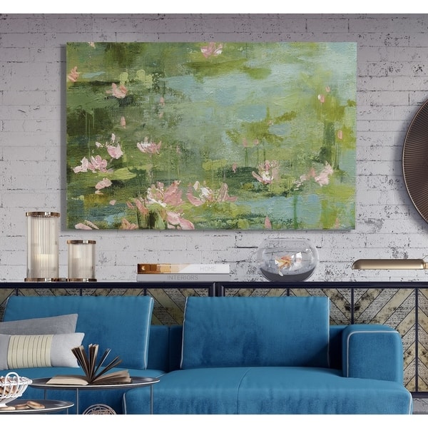 slide 2 of 5, Celadon Waterlilies II -Premium Gallery Wrapped Canvas