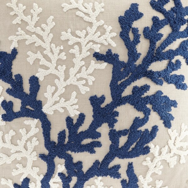 Harbor House Rift Coral Linen Embroidery Square Dec Pillow Home