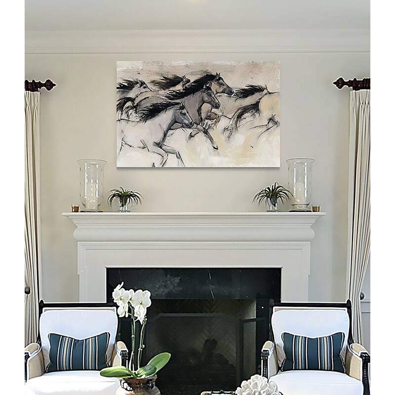 Horses in Motion I -Premium Gallery Wrapped Canvas