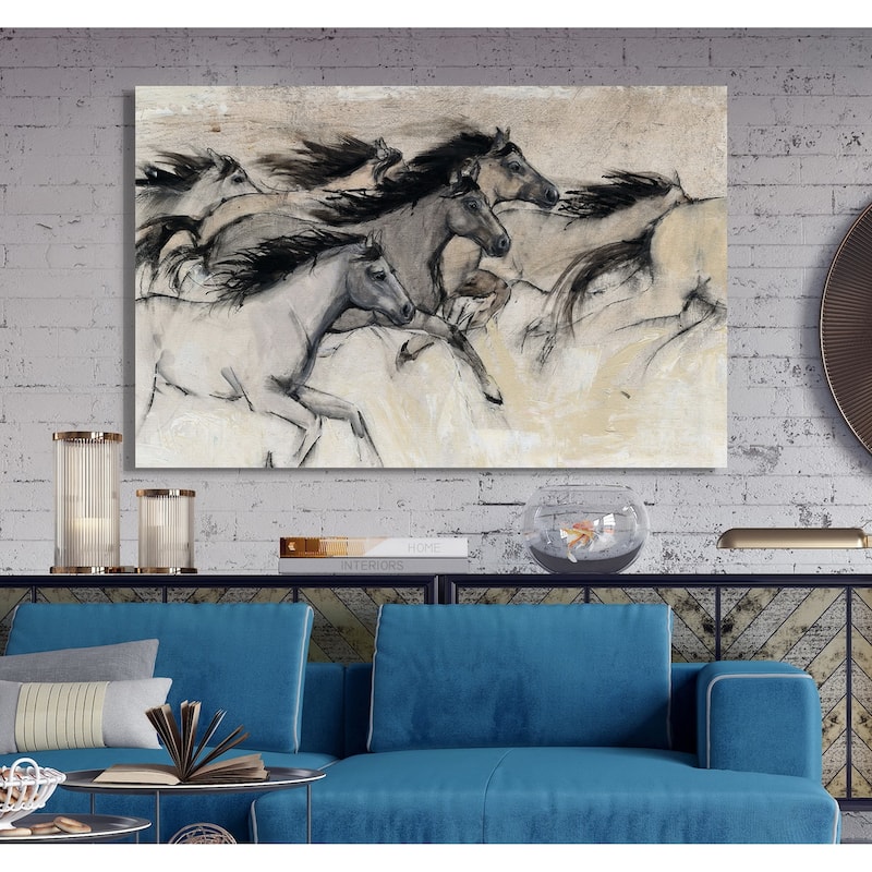 Horses in Motion I -Premium Gallery Wrapped Canvas