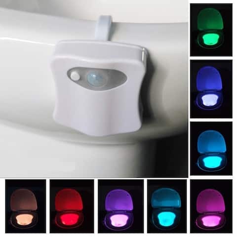 8 Colors Hanging Toilet Bowl LED Automatic Night Light Body Sensing Changing Motion