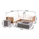 preview thumbnail 3 of 18, Oana Outdoor 7-Piece V-Shaped Acacia Wood Sectional Sofa Set with Fire Pit by Christopher Knight Home