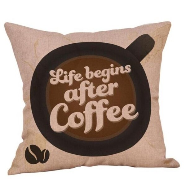 Coffee Print Ocean Beach Sea Cotton Linen Pillow Case 16466462-173