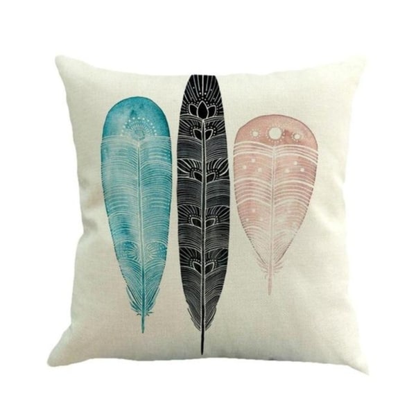 Feather Printed Sofa Bed Home Decor Pillow Case 45x45cm 13885245-76