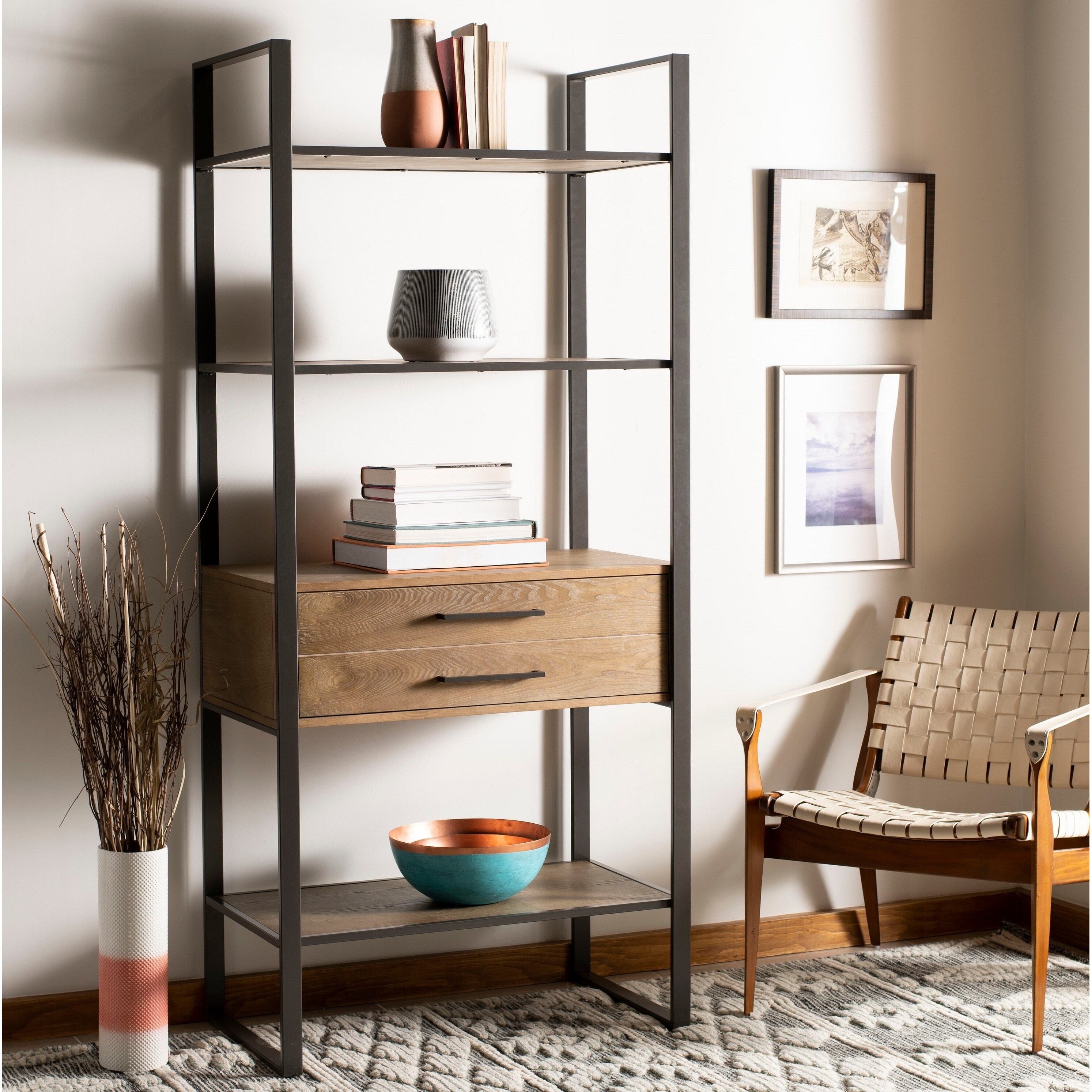 Shop Safavieh Skylar 4 Tier 1 Drawer Etagere Gun Metal 32 X 18