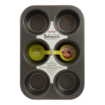 Range Kleen Non-stick Muffin Pan - 6 Jumbo - Black