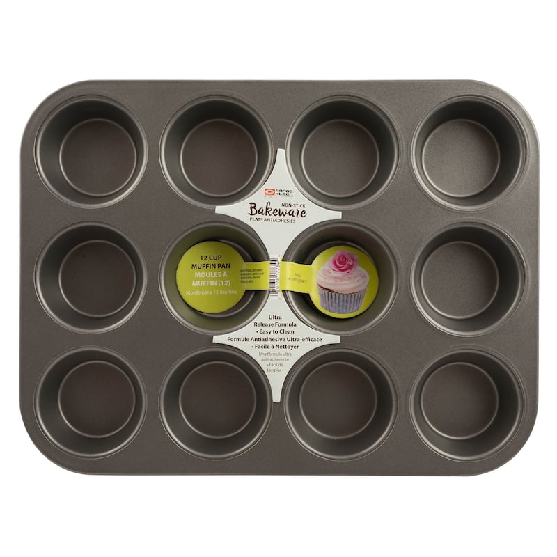 Range Kleen Non-stick Muffin Pan - 12 Cup - Black