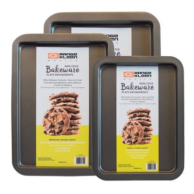 Range Kleen BW6 Non-stick Cookie Sheet Set - 3 Piece - Black