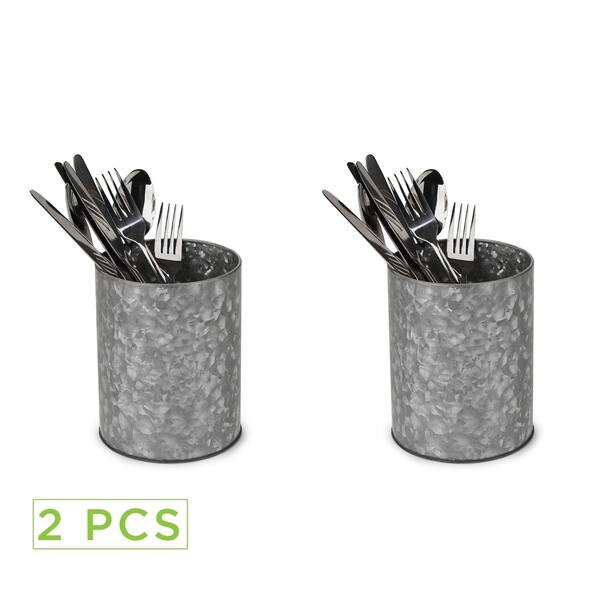 Shop Mind Reader Galvanized Utensil Holder Kitchen Condiment