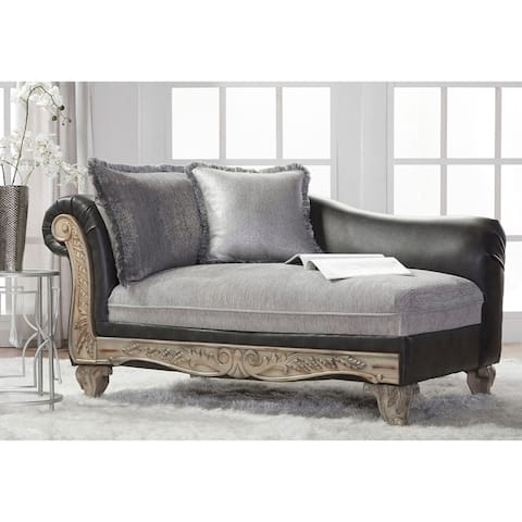 Roundhill Furniture Copper Grove Montpellier Grey 2-tone Upholstered Wood Chaise