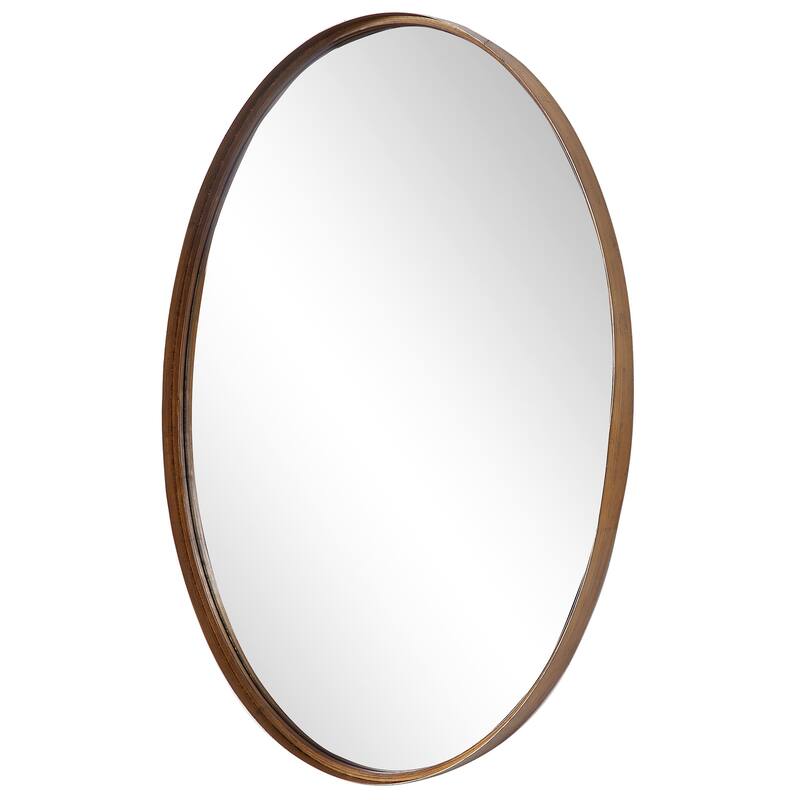 The Gray Barn Wilset Gold Leaf Finish Oval Wall Mirror - 24x35x2