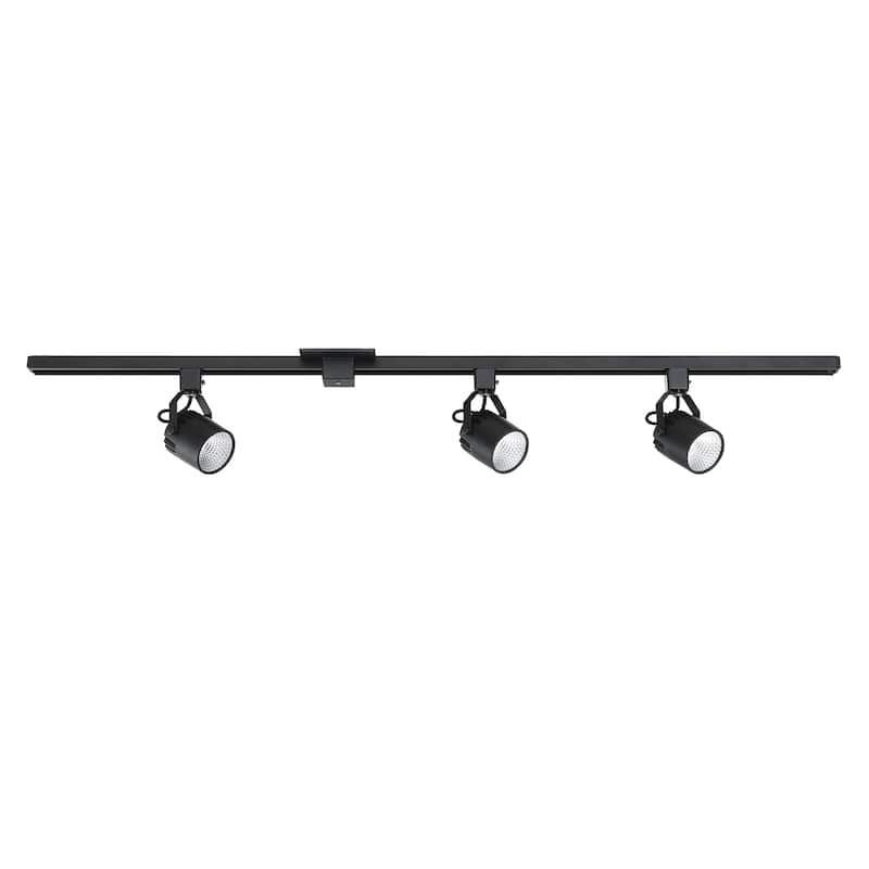 3 Cylinder Integrated LED Track Lighting Kit - Black