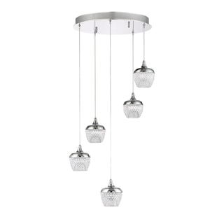 Arika 25-watt Integrated LED 5-light Pendant Pan (Chrome Finish) - Chandeliers For Bedrooms by Overstock.com