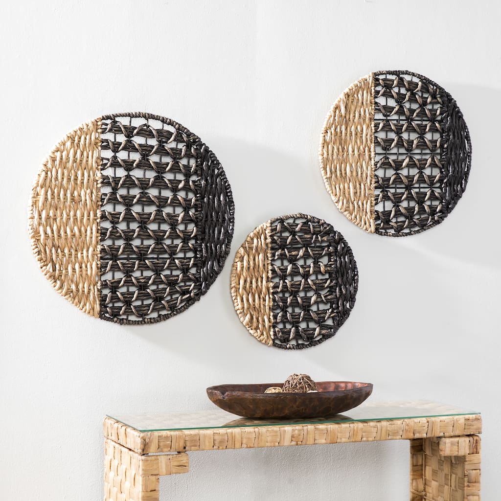 SEI Furniture Terraza 2-tone Woven Water Hyacinth Wall Decor (Set of 3)