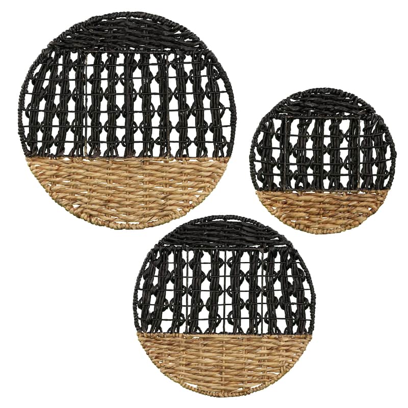 SEI Furniture Terraza 2-tone Woven Water Hyacinth Wall Decor (Set of 3)