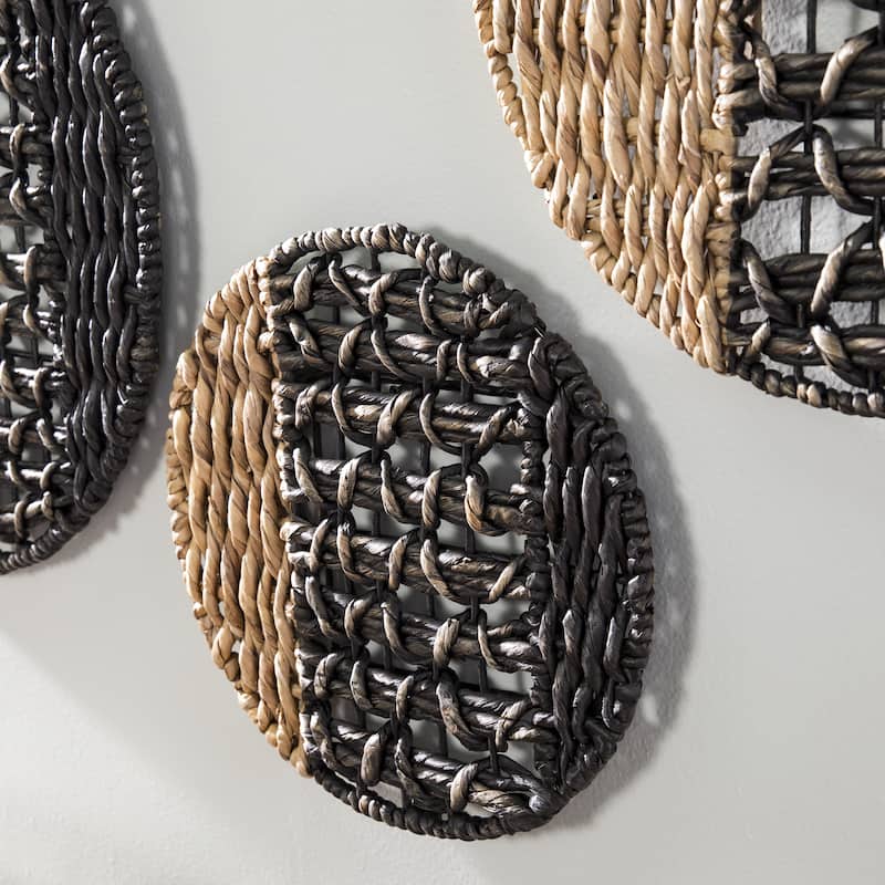 SEI Furniture Terraza 2-tone Woven Water Hyacinth Wall Decor (Set of 3)