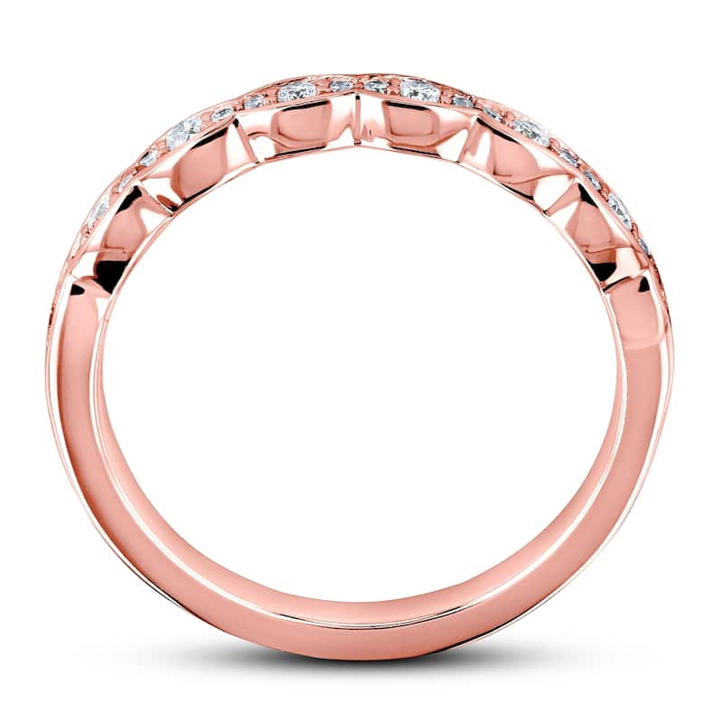 Annello by Kobelli 14k Gold 1/6 Carat TDW Diamond Antique Wavy Wedding Band