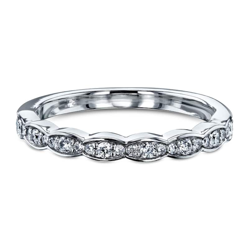 Annello by Kobelli 14k Gold 1/6 Carat TDW Diamond Antique Wavy Wedding Band