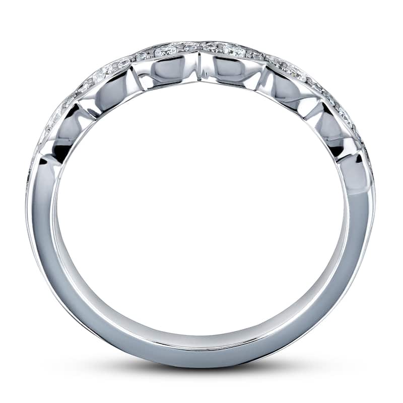 Annello by Kobelli 14k Gold 1/6 Carat TDW Diamond Antique Wavy Wedding Band