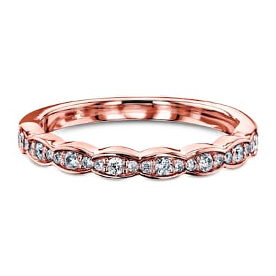 Annello by Kobelli 14k Gold 1/6 Carat TDW Diamond Antique Wavy Wedding Band