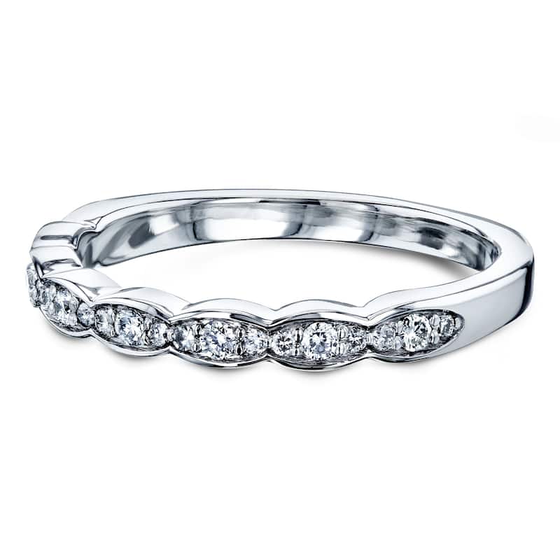 Annello by Kobelli 14k Gold 1/6 Carat TDW Diamond Antique Wavy Wedding Band