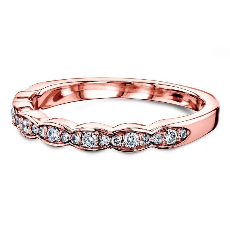 Annello by Kobelli 14k Gold 1/6 Carat TDW Diamond Antique Wavy Wedding Band
