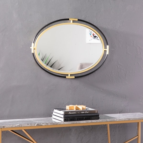 Strick Bolton Fenn Gold Black Oval Wall Mirror Strick Bolton Fenn Gold Black Oval Wall Mirror