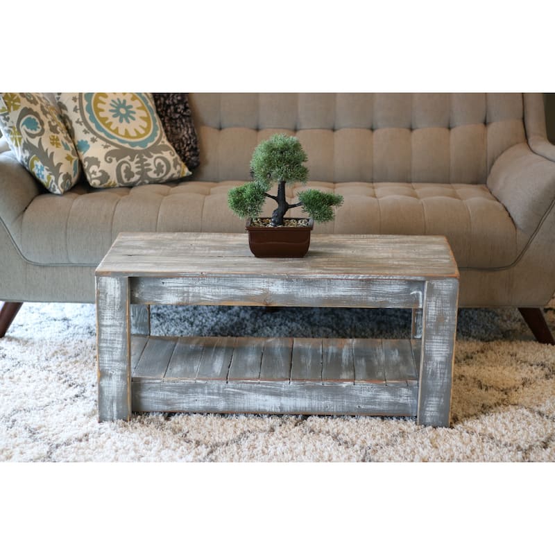 Original Handmade Reclaimed Wood Farmhouse Coffee Table - Grey